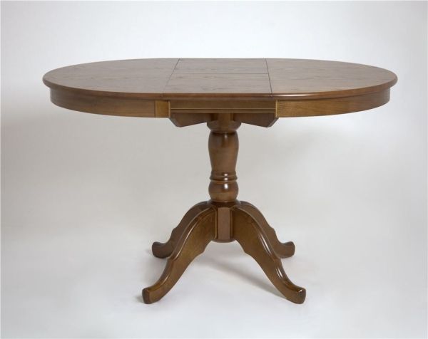 Стол Круглый орех темный, массив березы, шпон