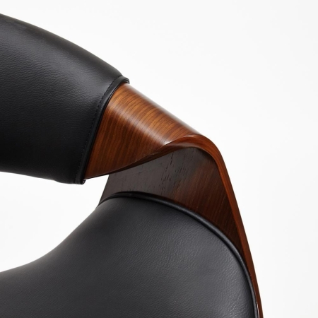 Кресло BEND орех, экокожа черный