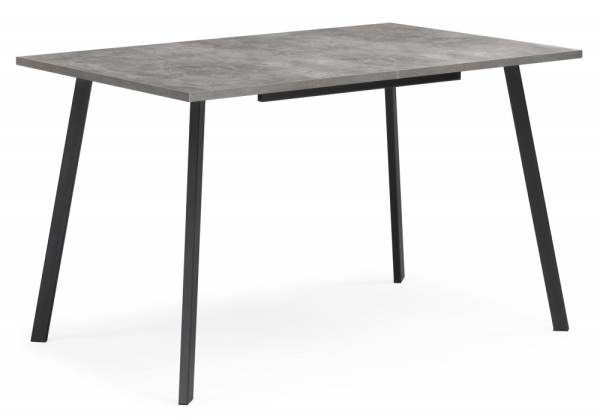 Стол деревянный Кортни 117 (157) x 77 бетон светлый, черный матовый