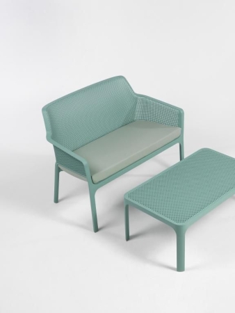 Столик пластиковый журнальный Net Table 100 бирюзовый