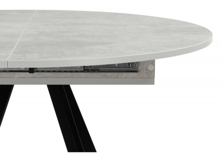 Стол деревянный Карпер 90(120) бетон метрополитан, черный матовый