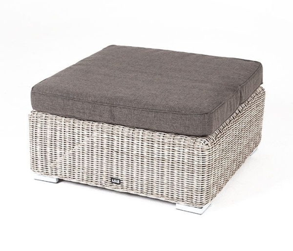 Плетеная оттоманка "Лунго" с подушкой, бежевый