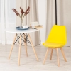 Стул TULIP желтый, экокожа и дерево и пластик, твердое сиденье, без подлокотников