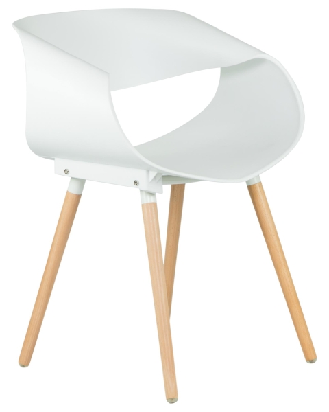 Набор 4 шт Стул обеденный ALIEN, ножки светлый бук белый (W-02)