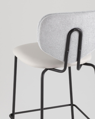 Стул полубарный Masey серый с серой экокожей