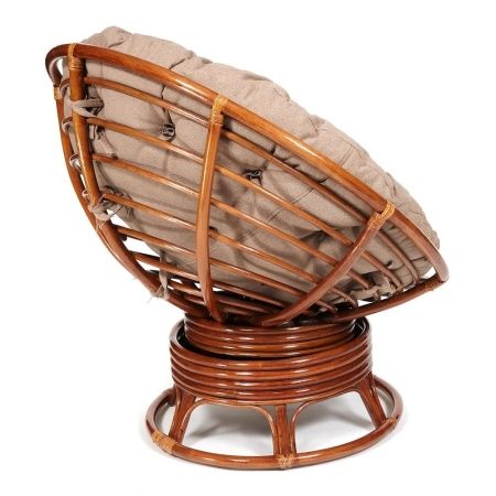 Кресло-качалка "PAPASAN" w 23 и 01 B с подушкой, орех, экошерсть коричневый, 1811-5