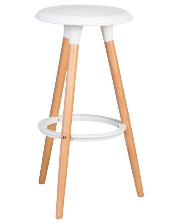 Набор 4 шт Табурет барный ROYCE, ножки светлый бук белый (W-02)