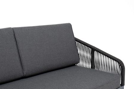 Модуль диванный "Канны" левый плетеный из роупа (веревки) темно-серый