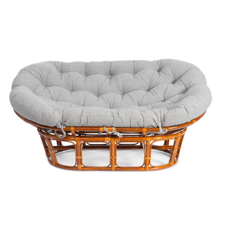 Диван MAMASAN/МАМАСАН 23/02 W, с подушкой, серы, темное дерево