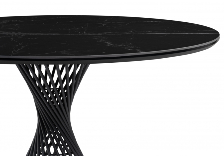 Керамический стол Вивиен 90х90х75 черный мрамор, черный