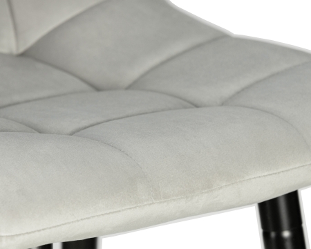 Стул барный NICOLE черные матовые ножки, светло-серый велюр 108-52