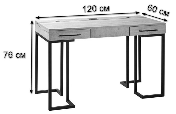 Стол рабочий Loft дуб табак, графит