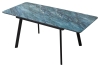 Стол АРУБА 140 АКВАМАРИН, стекло, черный каркас