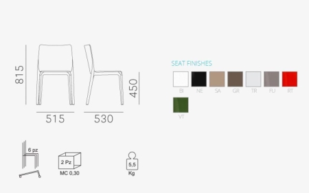 Стул прозрачный PEDRALI Blitz белый