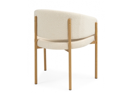 Стул на металлокаркасе Janin white, wooden metal