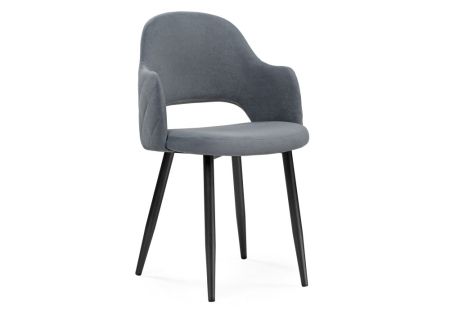 Стул Гутрид ромбы сзади без складок черный, серый