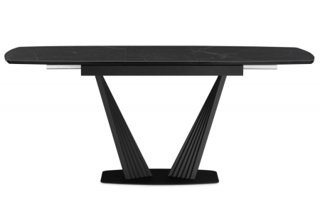 Керамический стол Вейл 140(180)х80 черный мрамор, черный