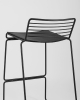 Стул полубарный Danny черный с черной подушкой