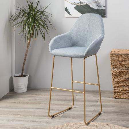 Кресло бар Kent Грей/Линк золото