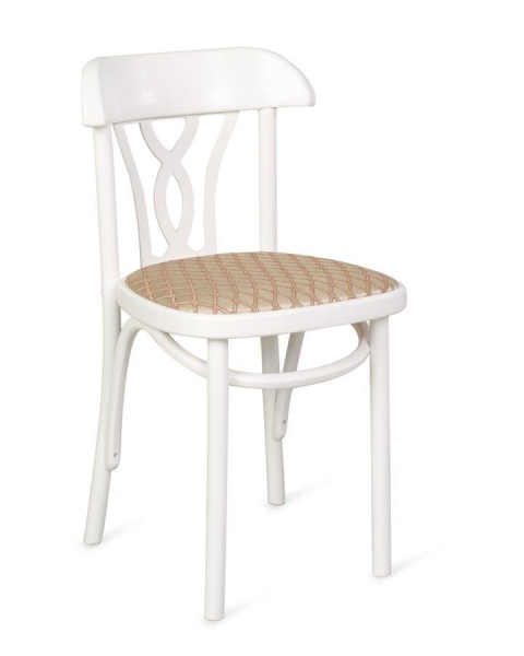 Стул "Астра Восьмерка" белая эмаль с мягким сиденьем из ткани