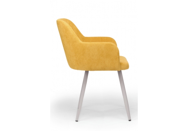 Стул на металлокаркасе Инфини горчичный (ocean 016), серый