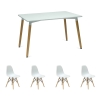 Стол Dix белый + 4 стула EAMES style белые