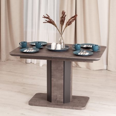 Стол обеденный SKAT ЛДСП, МДФ, 120-160х80х75 см, оникс, графит