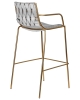 Набор 2 шт Стул барный MILLER GOLD, cветло-серый велюр (135-37)