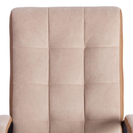 Кресло TRENDY флок и ткань, бежевый и бронза
