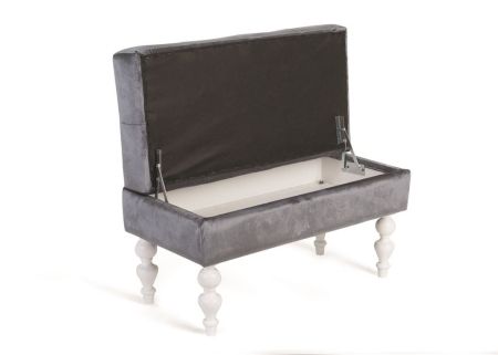 Банкетка Виктория голубовато-розовая с белыми ножками