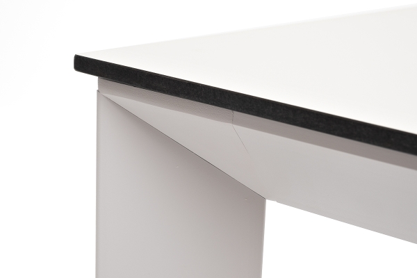 "Венето" обеденный стол из HPL 90х90 см, молочный, каркас белый