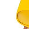 Стул TULIP желтый, экокожа и дерево и пластик, твердое сиденье, без подлокотников