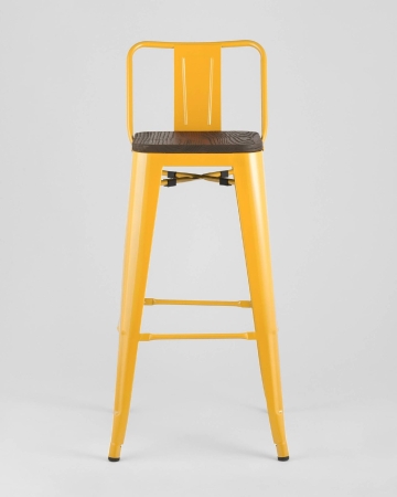 Стул барный TOLIX WOOD со спинкой желтый