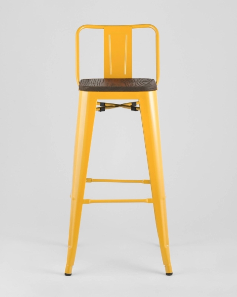 Стул барный TOLIX WOOD со спинкой желтый