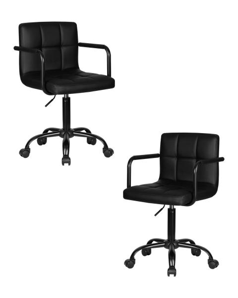 Набор 2 шт Офисное кресло для персонала TERRY BLACK, черный