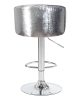 Стул барный DARCY SHINY серый велюр с серебрянными пайетками