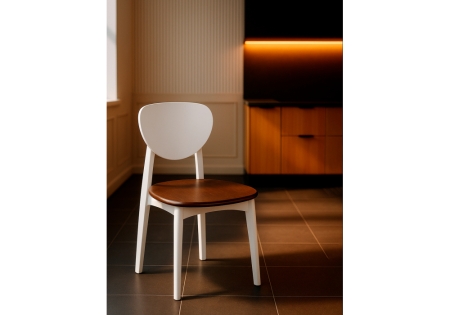 Стул деревянный Окава белый, миланский орех