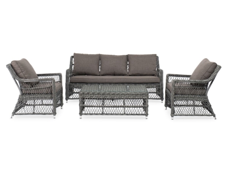 Лаунж-зона "Гранд Латте" из искусственного ротанга, цвет графит
