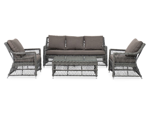 Лаунж-зона "Гранд Латте" из искусственного ротанга, цвет графит