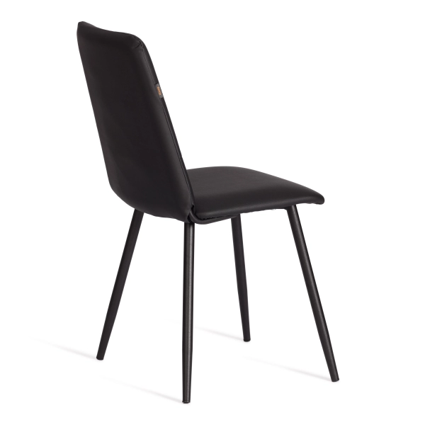 Стул обеденный Asti черный, экокожа и металл, мягкое сиденье, без подлокотников
