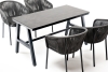 "Рио" обеденная группа на 4 персоны, стол HPL "серый гранит", цвет серый