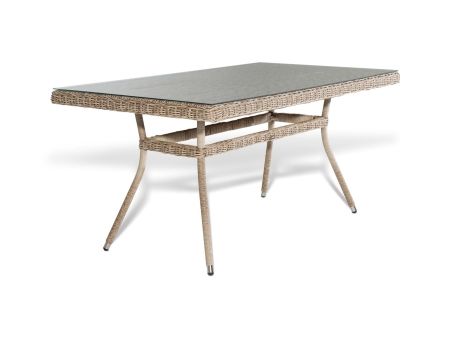 Плетеный стол "Латте" из искусственного ротанга 160х90см, цвет соломенный