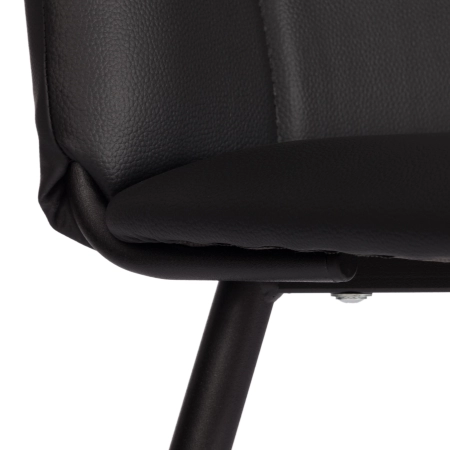 Стул обеденный Asti черный, экокожа и металл, мягкое сиденье, без подлокотников