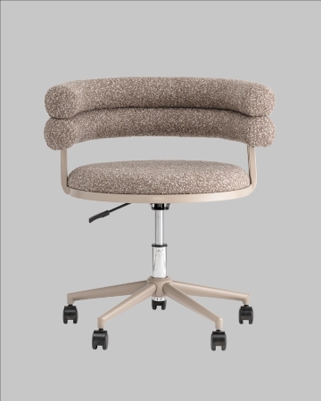 Кресло офисное Ponty светло-коричневое с бежевыми ножками