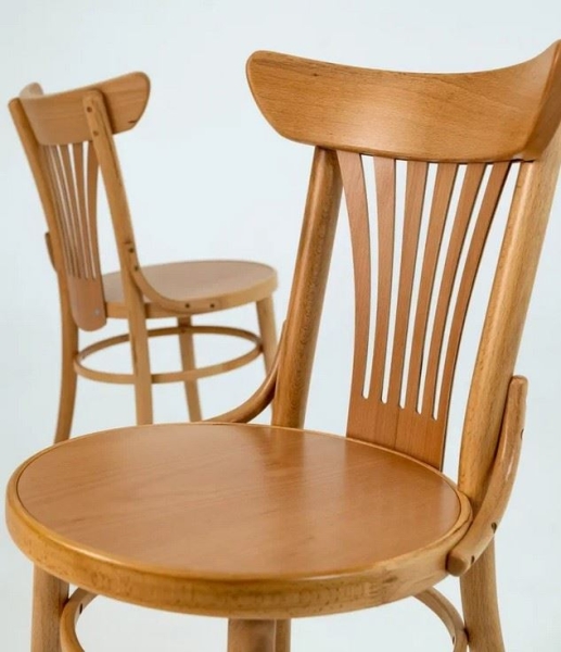 Деревянный стул венский Uranus натуральный с твердым сиденьем