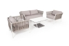 Лаунж-зона "Касабланка" плетеная из роупа 4-местная, цвет серо-коричневый