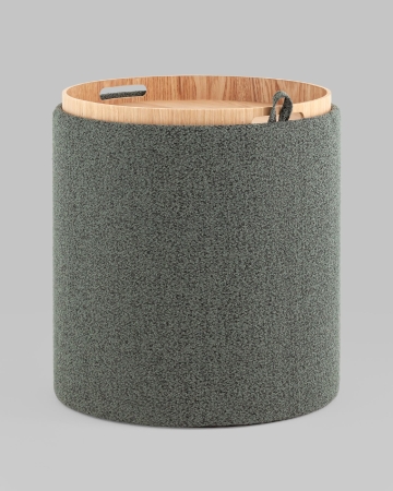 Пуф-столик с ящиком Хюгге S букле темно-серый