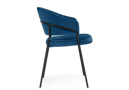 Стул на металлокаркасе Лео синий (H-58), черный