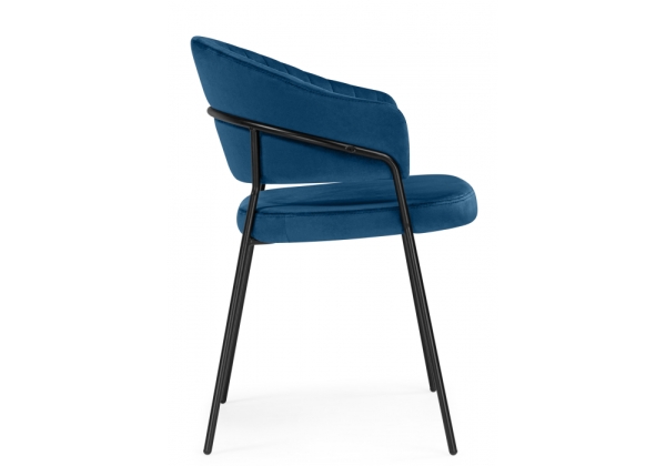 Стул на металлокаркасе Лео синий (H-58), черный