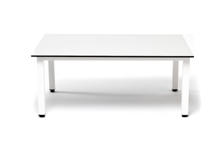 "Канны" журнальный столик из HPL 90х60, H40, каркас белый, столешницы "молочный"